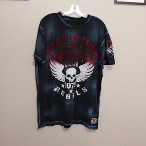 Affliction Men's Short Sleeve Flag Tshirt Red White Blue New Size XL